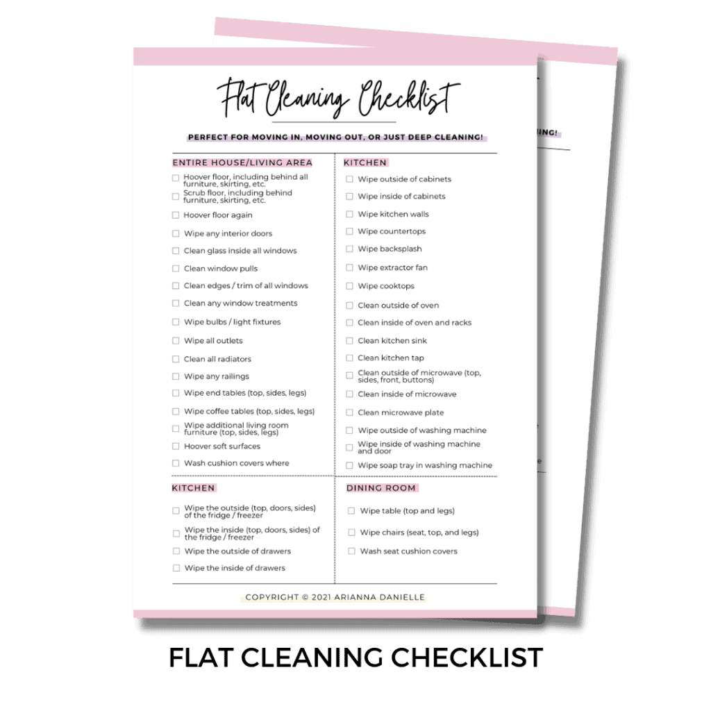 flat cleaning checklist