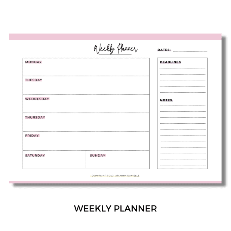 The Best FREE Printable Planner for Students